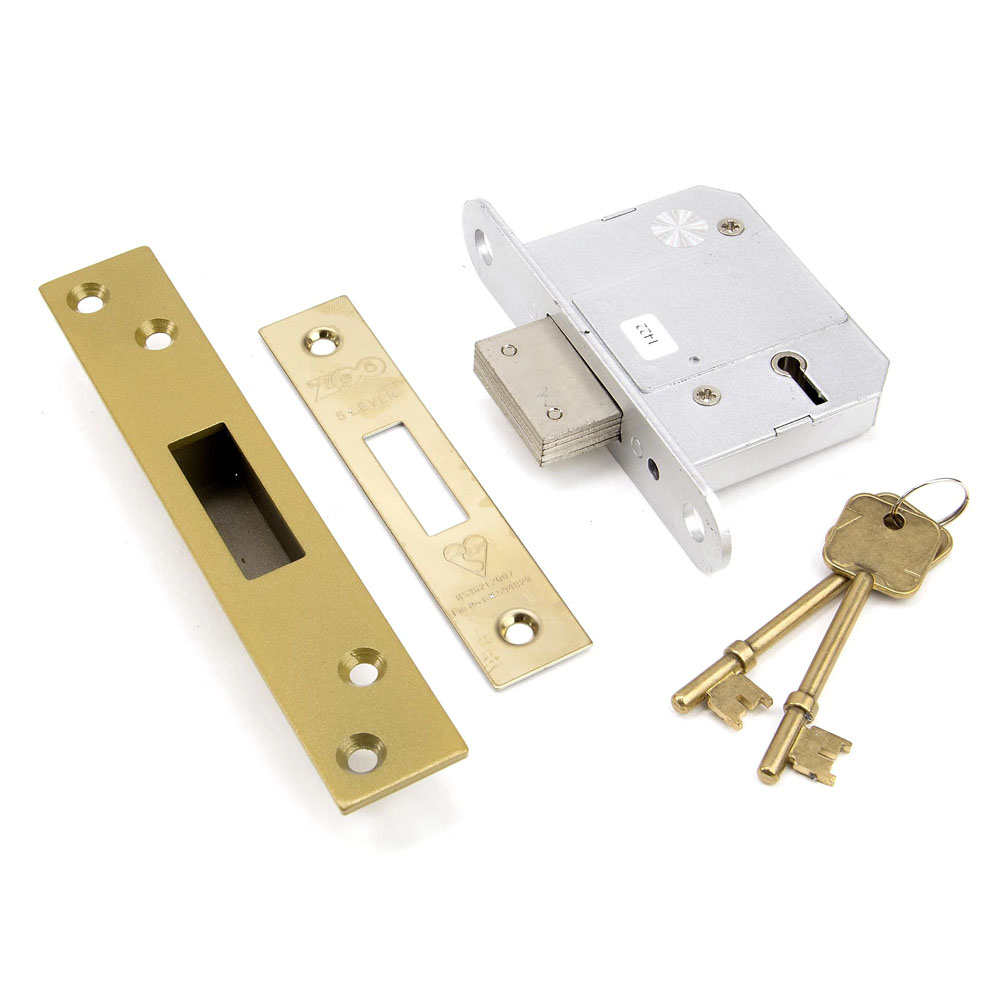 Eurospec 5 Lever Dead Lock 2.5 Inch (64mm) - PVD